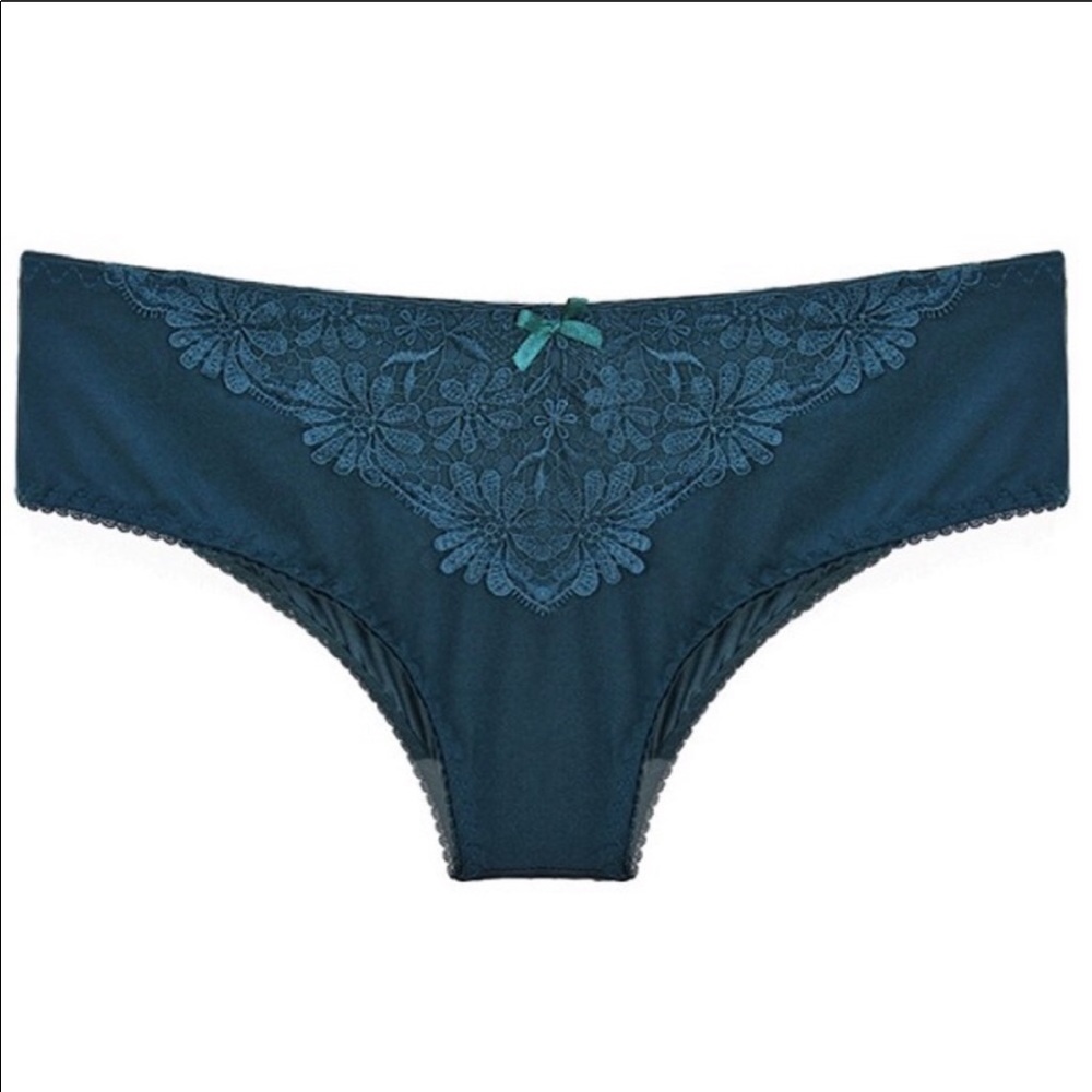 NWT Floral Lace Hipster Panties Dark Blue